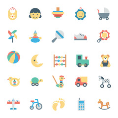 Baby and Kids Colored Vector Icons