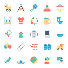 Baby and Kids Colored Vector Icons