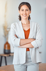 Business woman leadership and portrait of a Human Resources manager in an office workplace for faq...