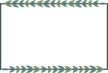 Leaf Rectangle Border Frame