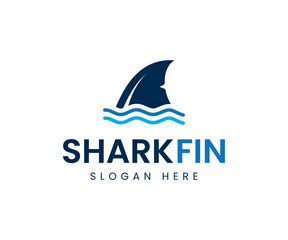 Shark fin logo design vector icon template