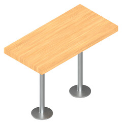 3d rendering illustration of a bar table