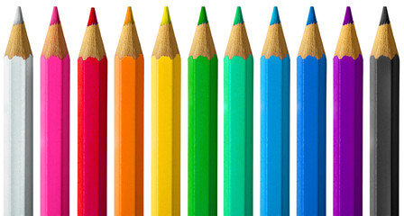 Wooden sharp color pencils spectrum rainbow set