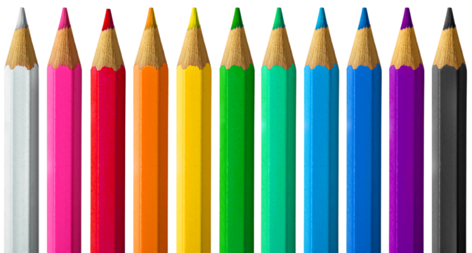 Wooden sharp color pencils spectrum rainbow set