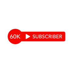 60K subscribers. Subscribe button. Vector graphics