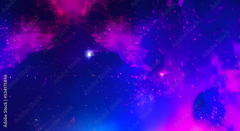 Wall mural night starry sky and milky way. space dark background with fragment of our galaxy