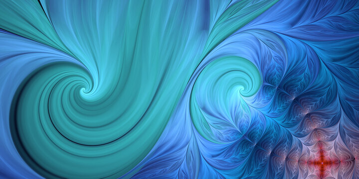 Dekorativer Fraktal Hintergrund für Web und Druck Design blau türkis