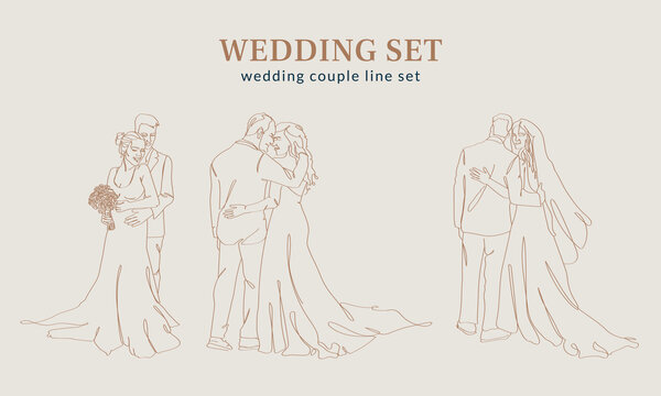 Wedding couple line set