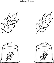 Wheat icon isolated on a white background. wheat outline icon trendy and modern wheat symbol for logo, web, app, UI. 