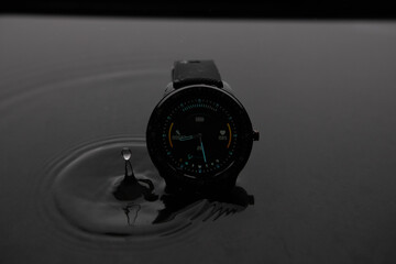 watch on black background smartwatch adverstisement apple samsung fitbit