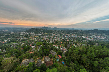 Aerial panorama of Kandy City, Sri Lanka