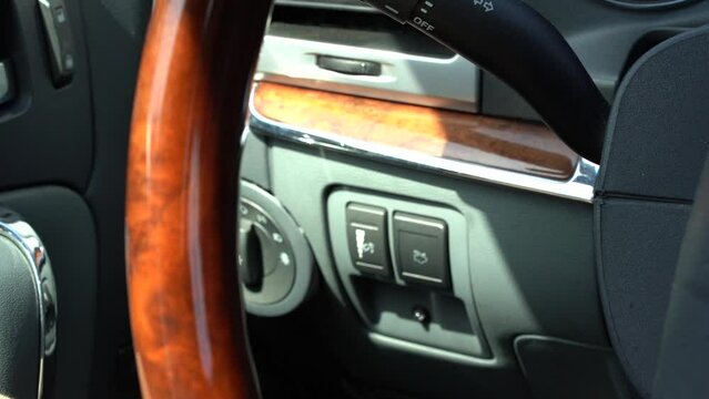 interior of nice luxury car 