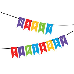 Fototapeta premium Happy Birthday Banner, Background - Editable Vector Illustration 