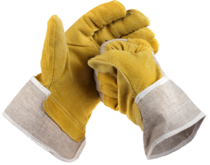 Work gloves hit together positive start spirit gesture Come on let's do it, isolated