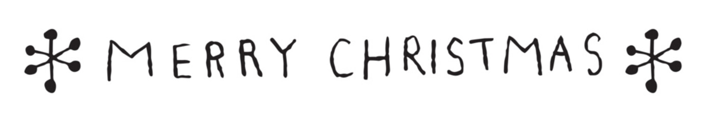 クリスマス手描きのメリークリスマスの英文_黒