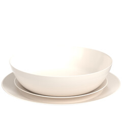 3d rendering illustration of a basic dinnerware set