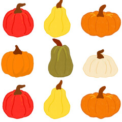 pumpkin pattern, colorful pumpkins, autumn, halloween