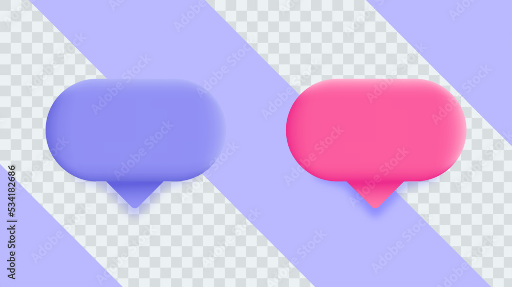 Poster set of 3d speech bubble icons. minimal blank 3d chat boxes sign. 3d vector illustration.