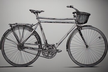 Vintage bicycle line art