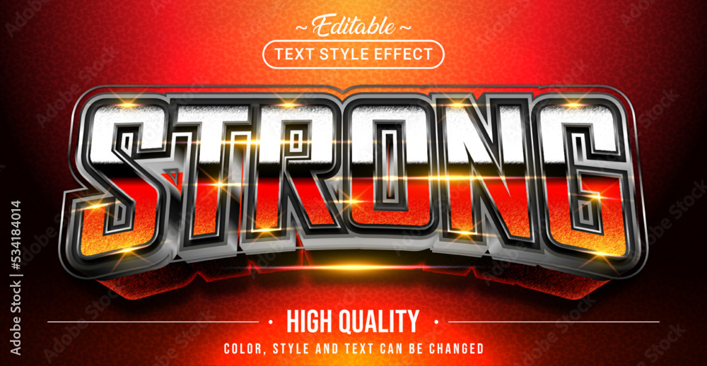 Fototapete Editable text style effect - Strong text style theme.