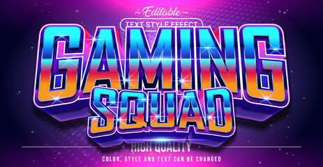 Editable text style effect - Gaming Squad text style theme.