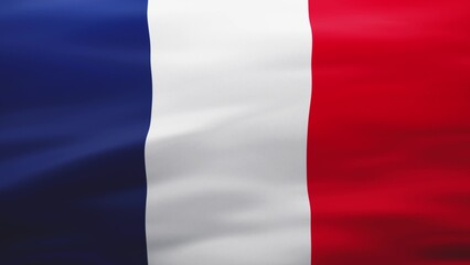 French flag, Rippled silk texture - 3D illustration