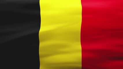Belgian flag, Rippled silk texture - 3D illustration