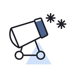 Snow cannon vector isolated icon. Winter sign