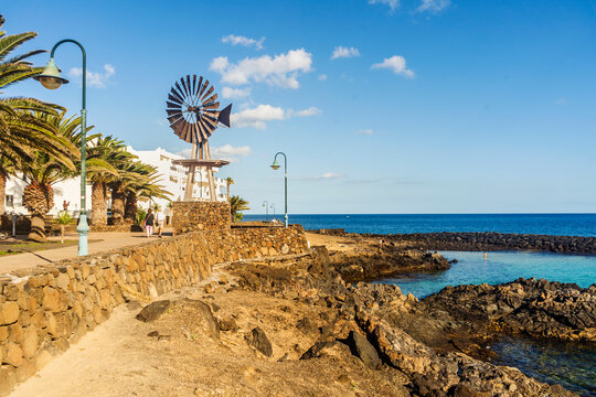 Coast of Costa Teguise, Lanzarote, Canary Island, Spain