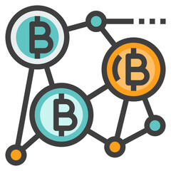 blockchain modern line style icon