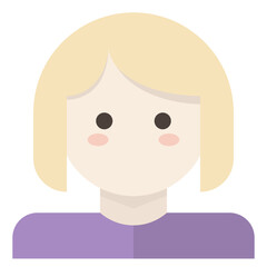 girl modern line style icon