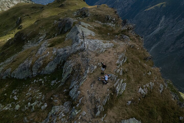 Swiss mountains forest in switserland sun sunset clouds hiking in a landscape