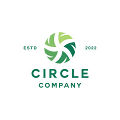 Green Circle Leaf Logo vector design graphic emblem