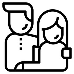 couple modern line style icon