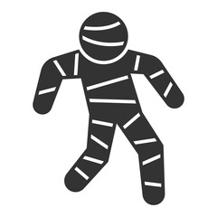 Zombie in bandages walking - icon, illustration on white background, glyph style