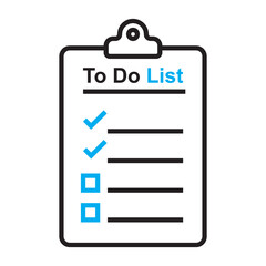 To do list icon line. Document checklist Vector illustration