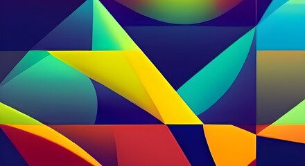Fototapeta premium Colorful abstract geometric pattern design in retro style.
