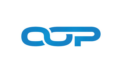 OOP monogram linked letters, creative typography logo icon