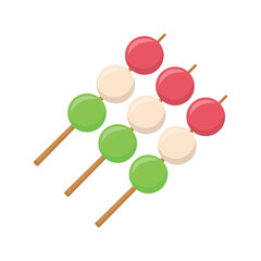 Vector graphic of kibi dango. Japan food illustration with flat design style. Suitable for menu or content design asset