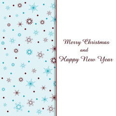 The postcard Merry Christmas and Happy New Year. Vector illuatration