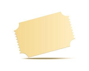 Blank cinema ticket or coupon. 3d illustration