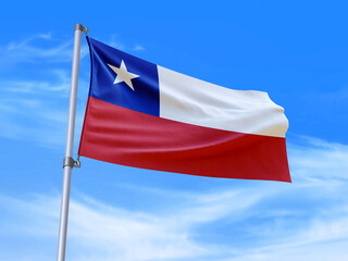 Fototapeta na wymiar Chile flag waving in the wind