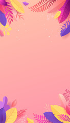 Obraz premium Spring and summer Leaf and Flowers Vertical Banner.