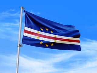 Cape Verde flag waving in the wind
