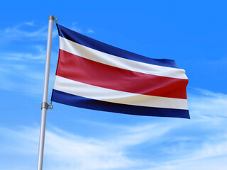 Costa Rica flag waving in the wind