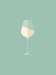 Illustration vectorielle de verre à vin - Vin blanc
