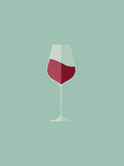 Illustration vectorielle de verre à vin - Vin rouge