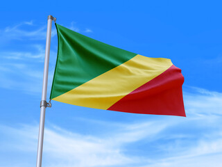 Republic of the Congo flag waving in the wind