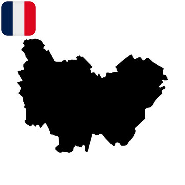 Bourgogne Franche Comte Map. Region of France. Vector illustration.
