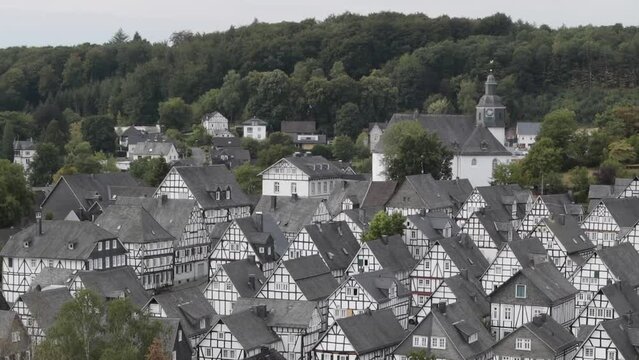 Freudenberg , german picturesque half-timbered houses in north-rhine westphalia